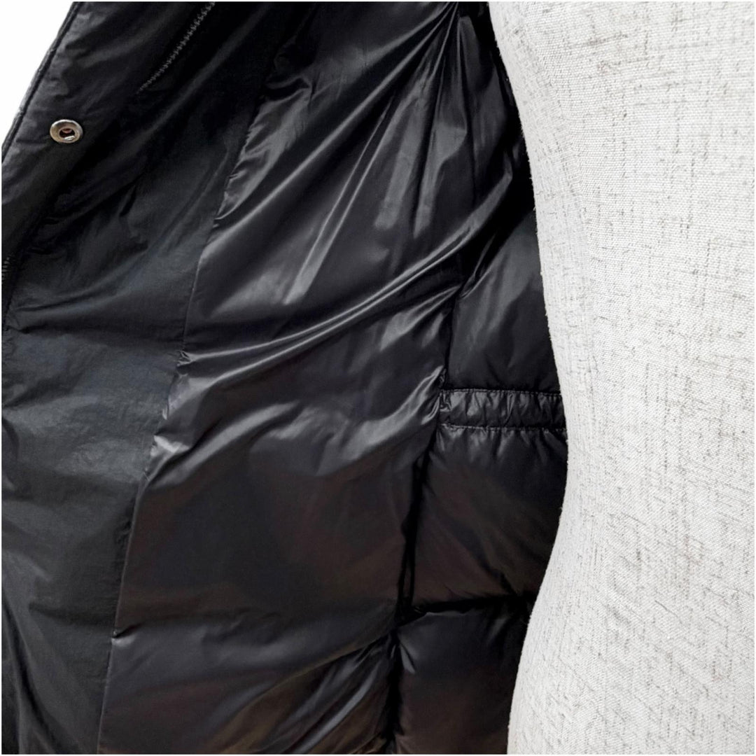 Great MACKAGE Down jacket FREYA Logo patch hooded black Nylon XS 11122246-2A