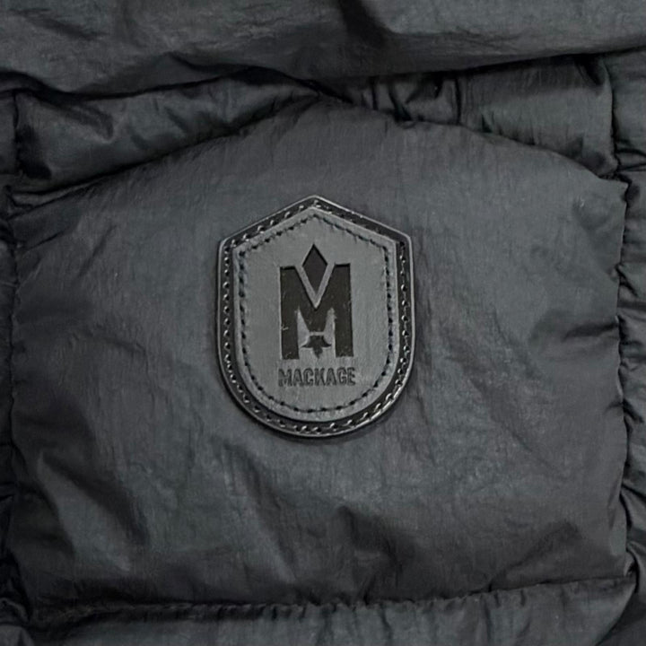 Great MACKAGE Down jacket FREYA Logo patch hooded black Nylon XS 11122246-2A