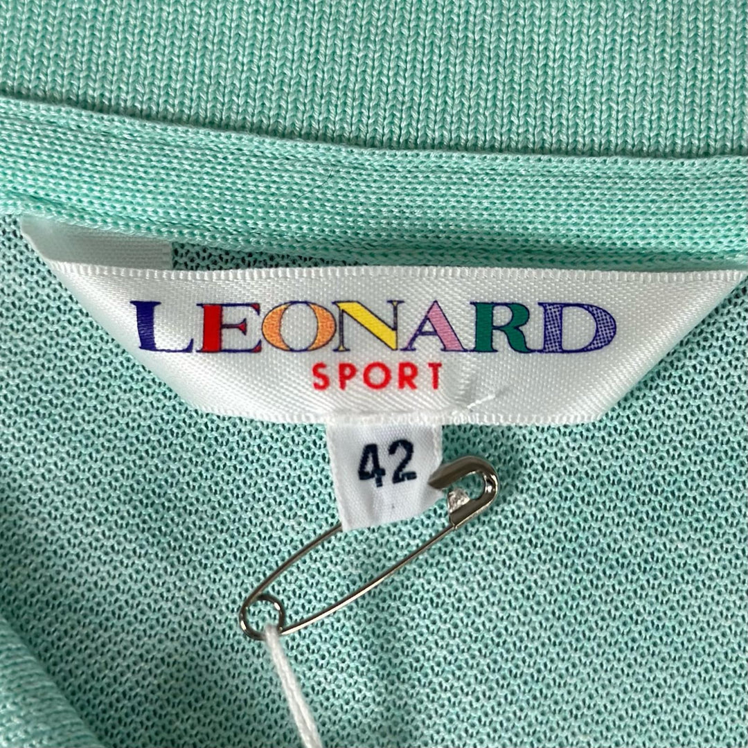Pristine LEONARD SPORT Short sleeve polo shirt Logo button, flower mesh cotton