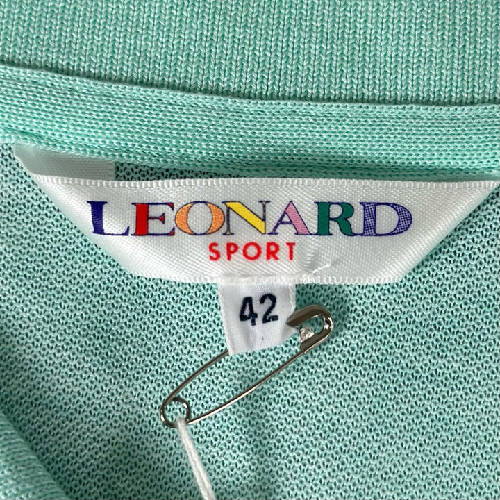 Pristine LEONARD SPORT Short sleeve polo shirt Logo button, flower mesh cotton