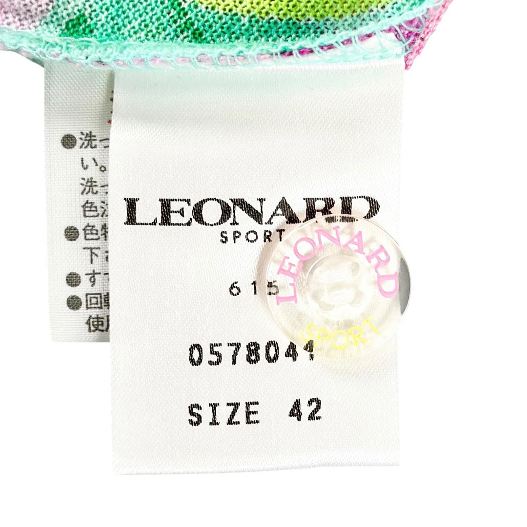 Pristine LEONARD SPORT Short sleeve polo shirt Logo button, flower mesh cotton