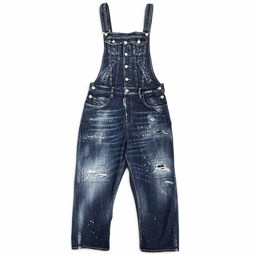 Excellent DSQUARED2 overalls Painted and distressed denim 38 S75FP0145