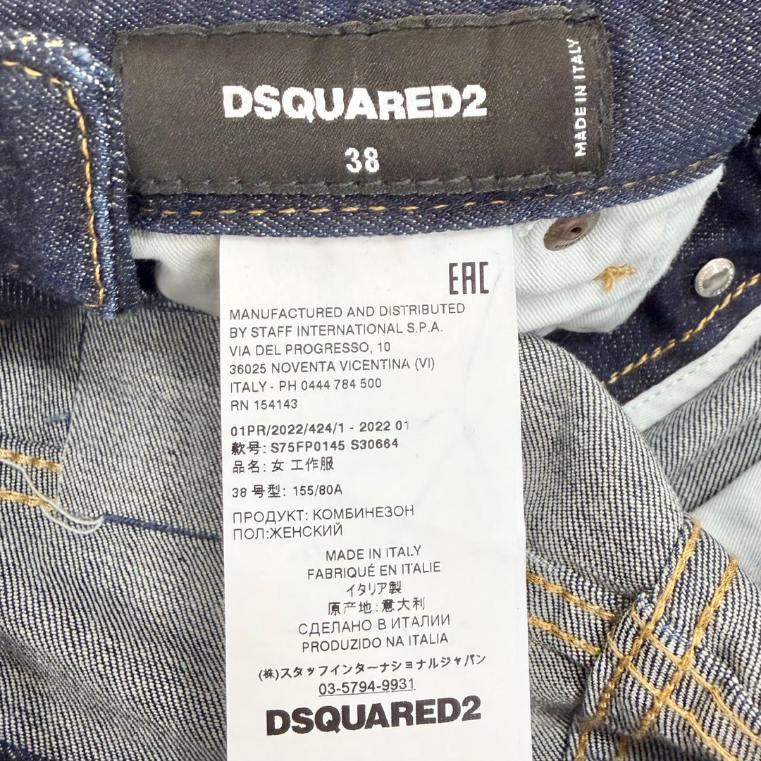 Excellent DSQUARED2 overalls Painted and distressed denim 38 S75FP0145