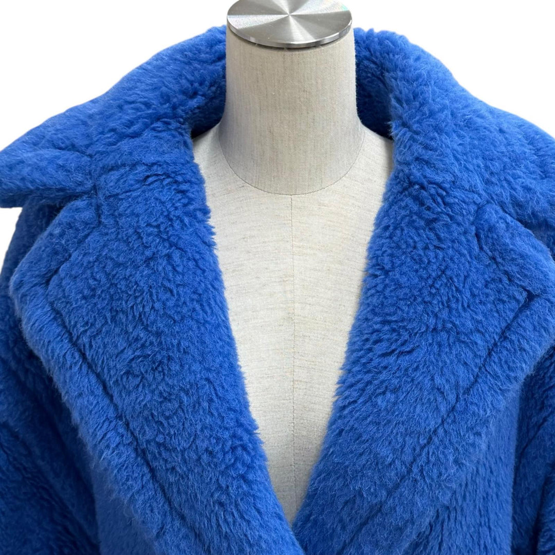 Excellent Max Mara coat Teddy bear blue alpaca Women S 101604936