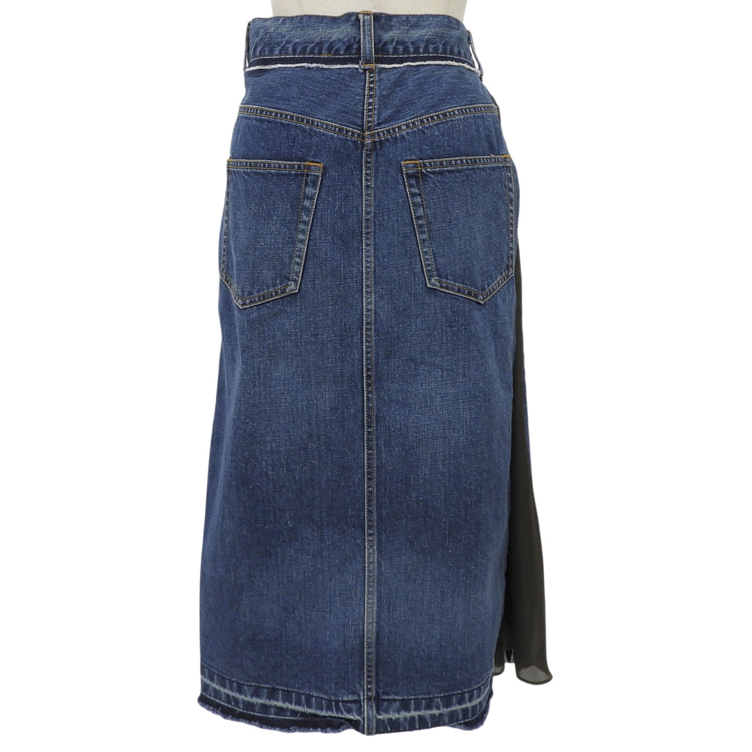 Excellent Sacai skirt Denim wrap skirt with contrasting panels Women 0 21-05475