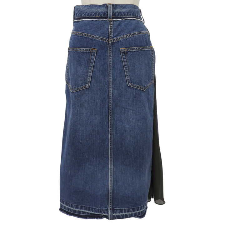 Excellent Sacai skirt Denim wrap skirt with contrasting panels Women 0 21-05475