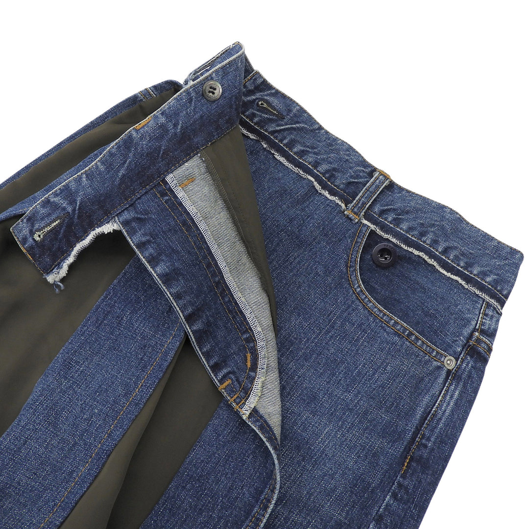 Excellent Sacai skirt Denim wrap skirt with contrasting panels Women 0 21-05475