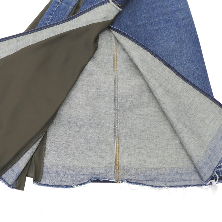 Excellent Sacai skirt Denim wrap skirt with contrasting panels Women 0 21-05475