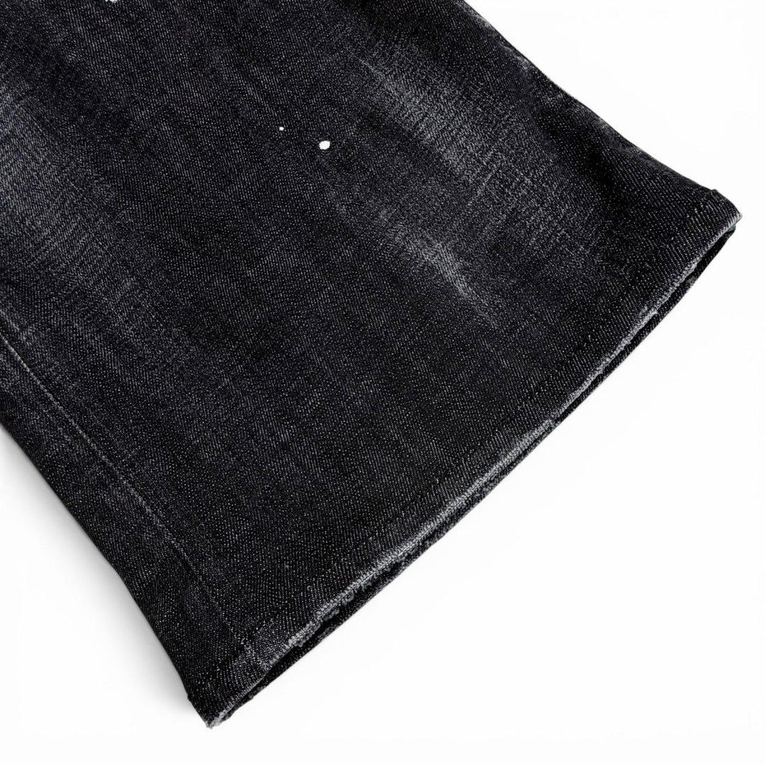 Excellent DSQUARED2 overalls Distressed denim Black series cotton 38 S75FP0152
