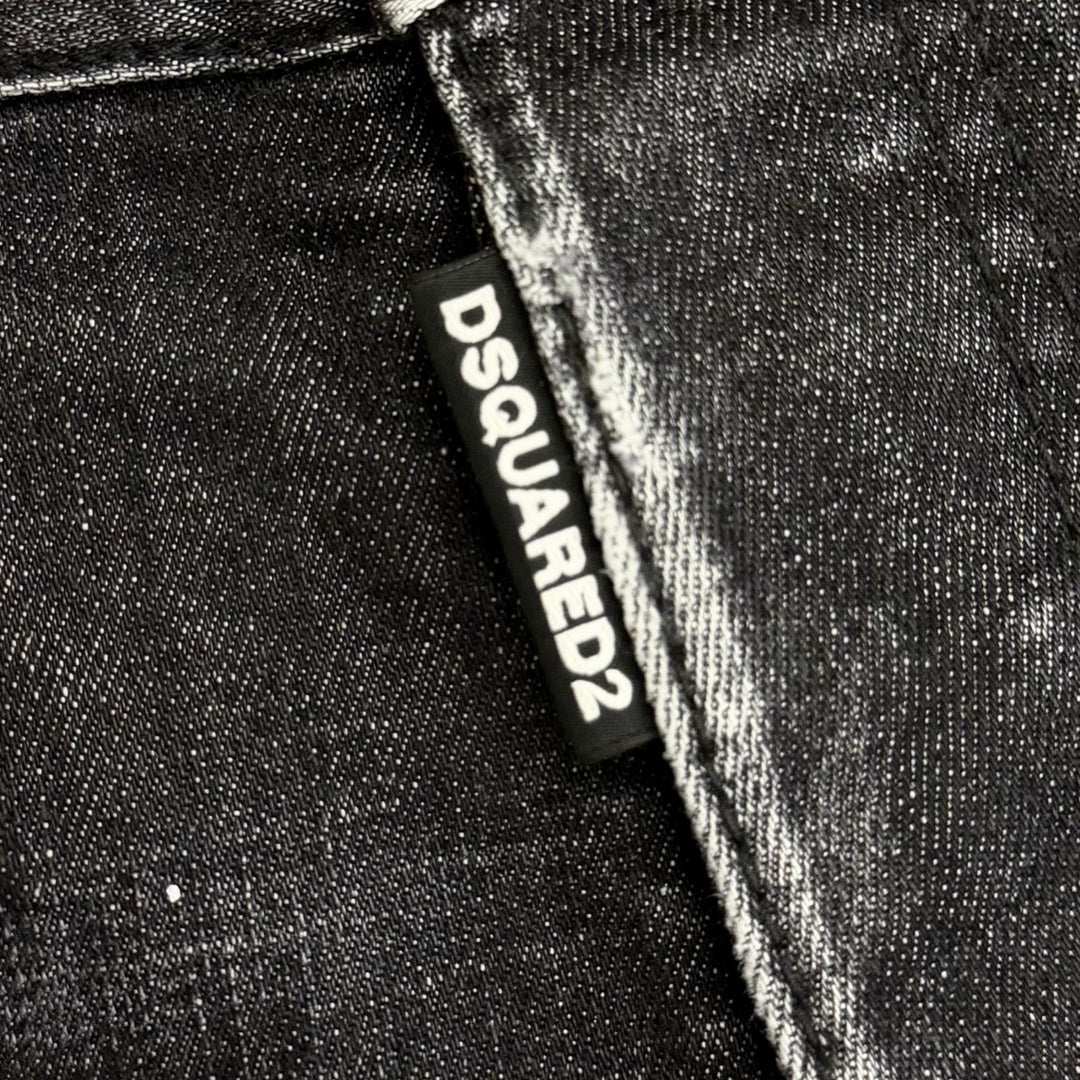Excellent DSQUARED2 overalls Distressed denim Black series cotton 38 S75FP0152