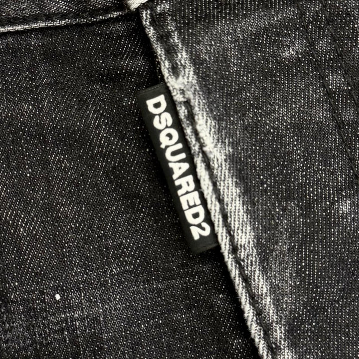 Excellent DSQUARED2 overalls Distressed denim Black series cotton 38 S75FP0152