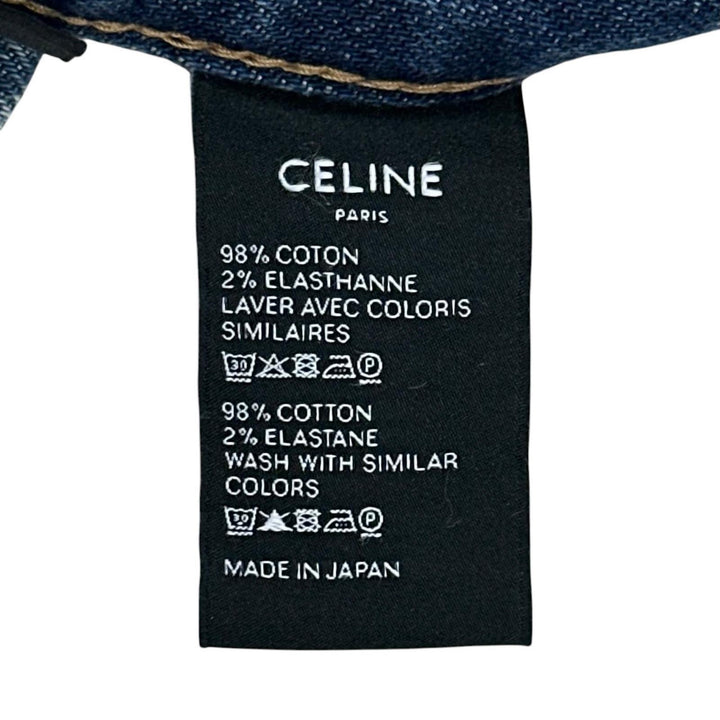 Excellent CELINE Denim pants Logo buttons, washed finish, jeans Indigo Women 28