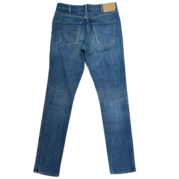 Excellent CELINE Denim pants Logo buttons, washed finish, jeans Indigo Women 28