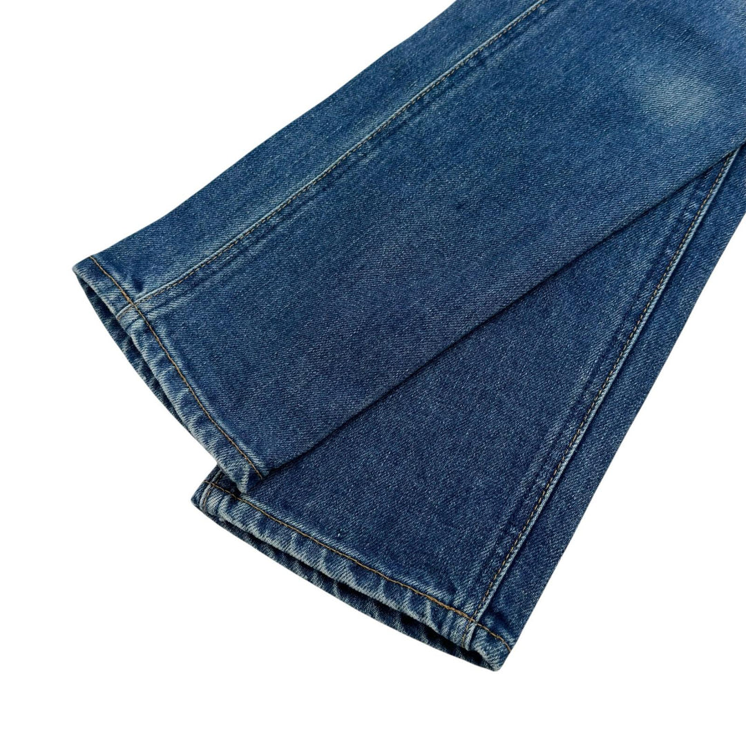 Excellent CELINE Denim pants Logo buttons, washed finish, jeans Indigo Women 28