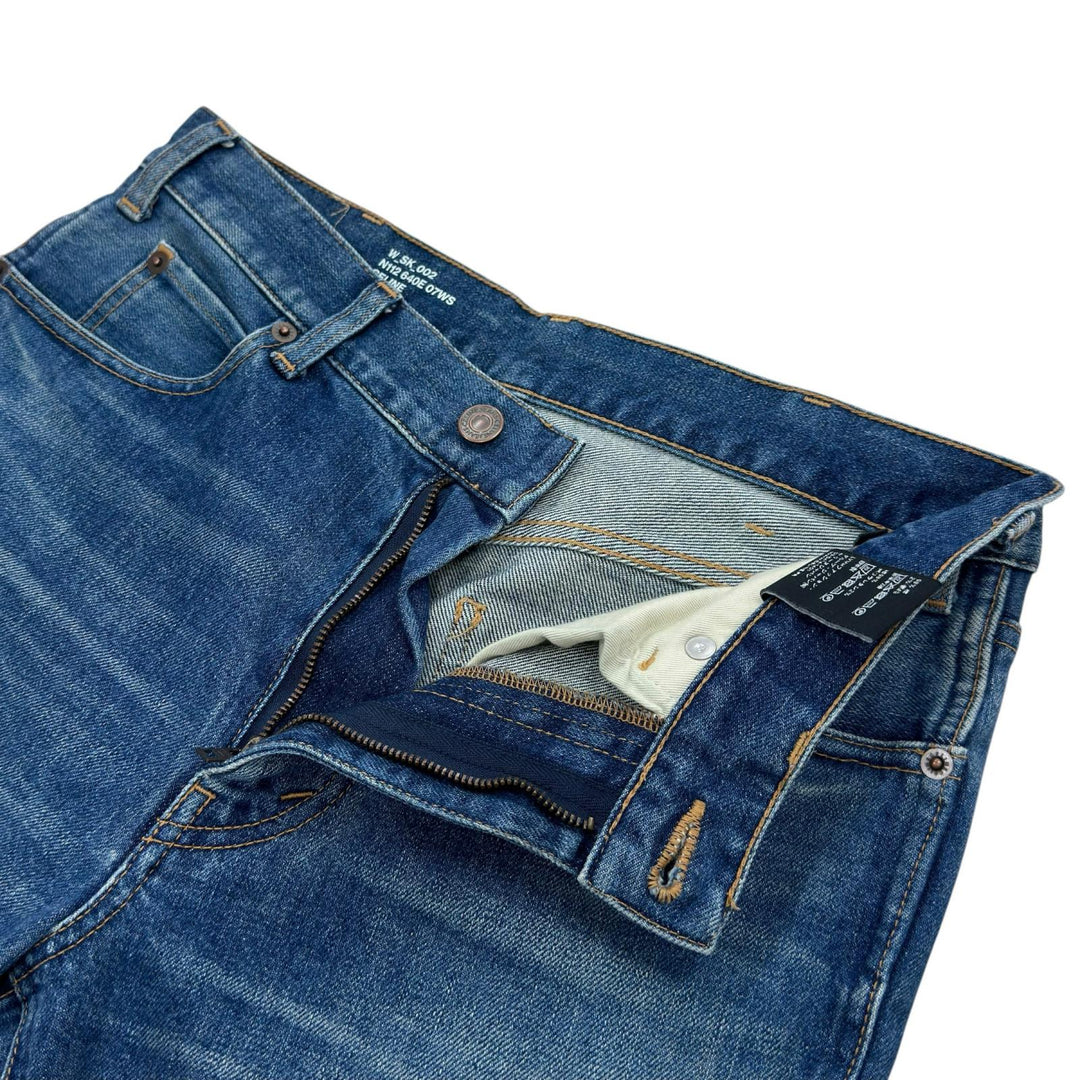 Excellent CELINE Denim pants Logo buttons, washed finish, jeans Indigo Women 28