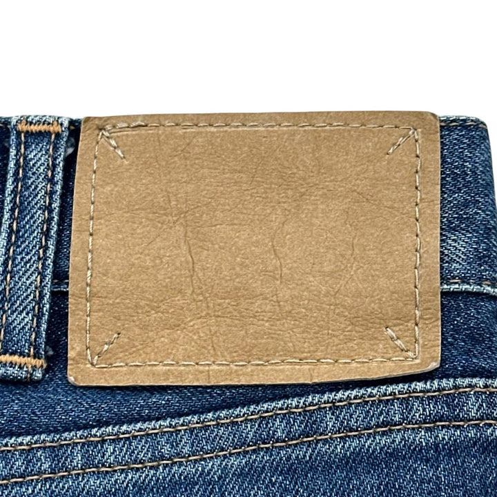 Excellent CELINE Denim pants Logo buttons, washed finish, jeans Indigo Women 28