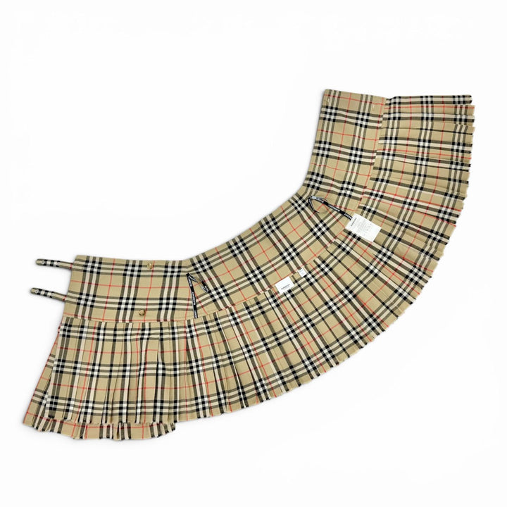 Excellent BURBERRY Nova Check Pattern Pleated Wrap Skirt (Mini Length)38 8025832