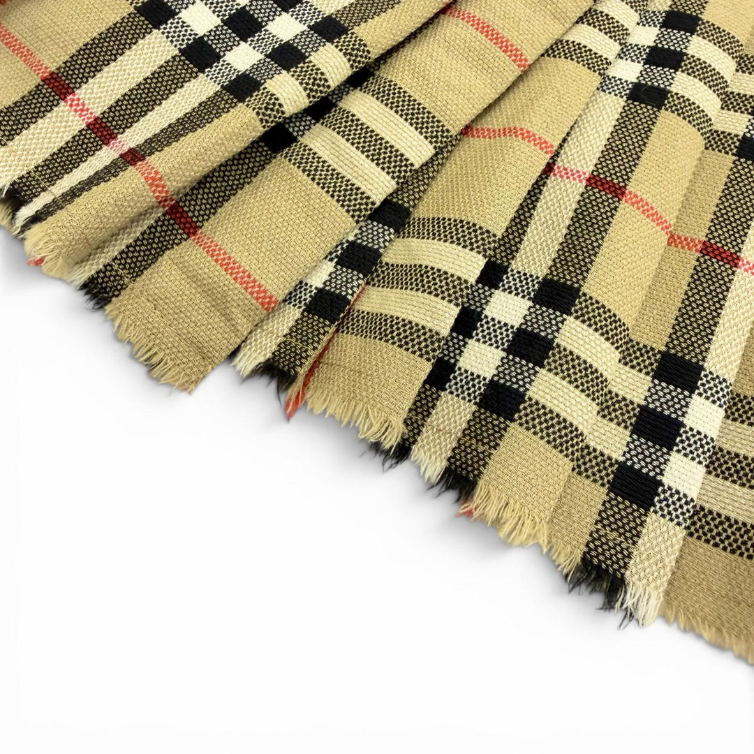 Excellent BURBERRY Nova Check Pattern Pleated Wrap Skirt (Mini Length)38 8025832