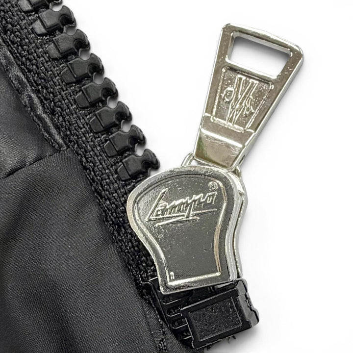 Excellent MONCLER Down jacket CARDIGAN TRICOT Logo patch knit panel zip-up black