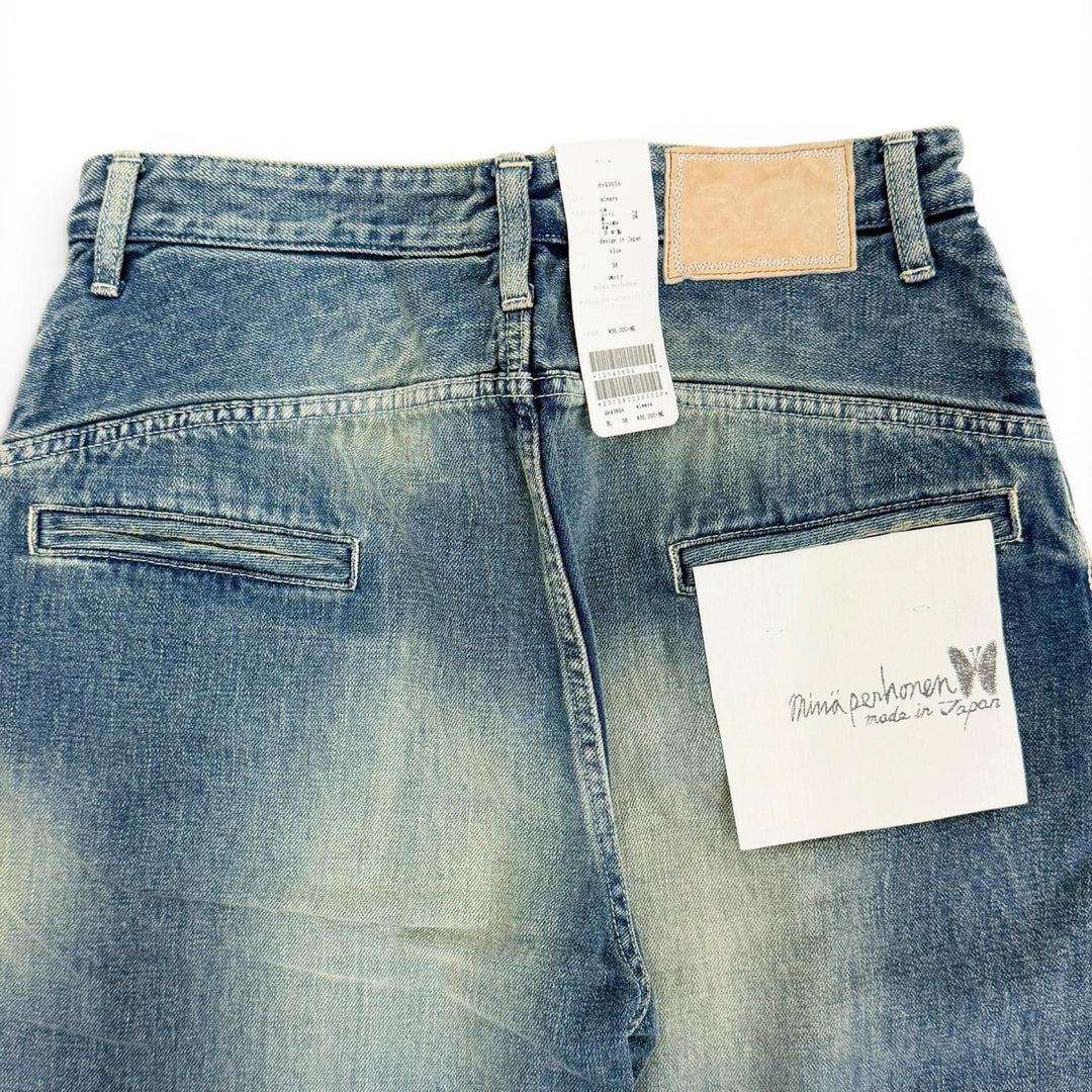 Pristine mina perhonen Denim pants always Roll-up denim Indigo blue 38 dn4365A