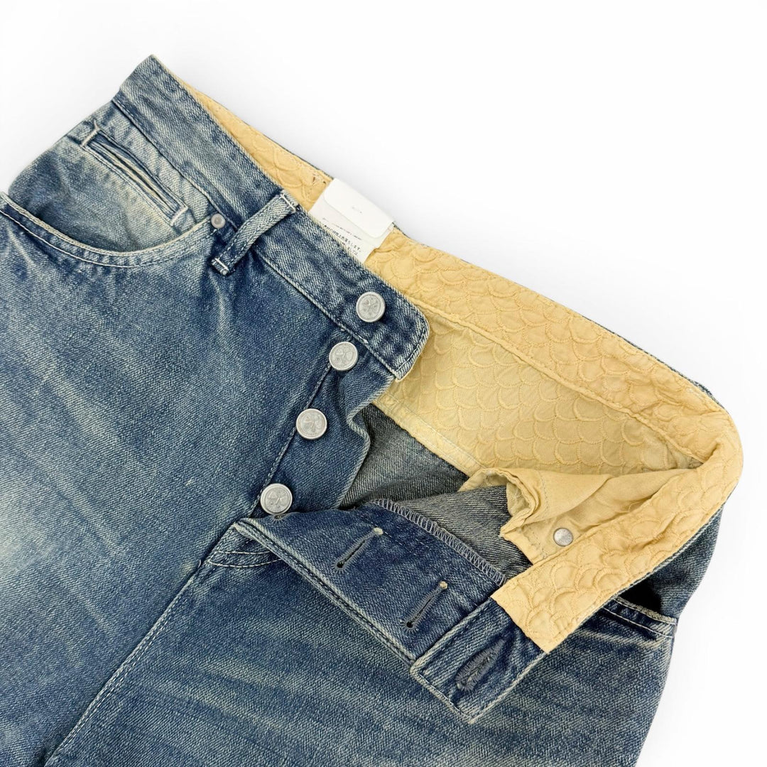 Pristine mina perhonen Denim pants always Roll-up denim Indigo blue 38 dn4365A