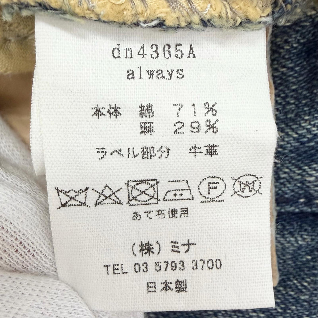 Pristine mina perhonen Denim pants always Roll-up denim Indigo blue 38 dn4365A
