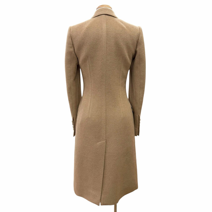 Pristine DOLCE&GABBANA coat Leopard print lining, DG logo Camel 36 F0941T