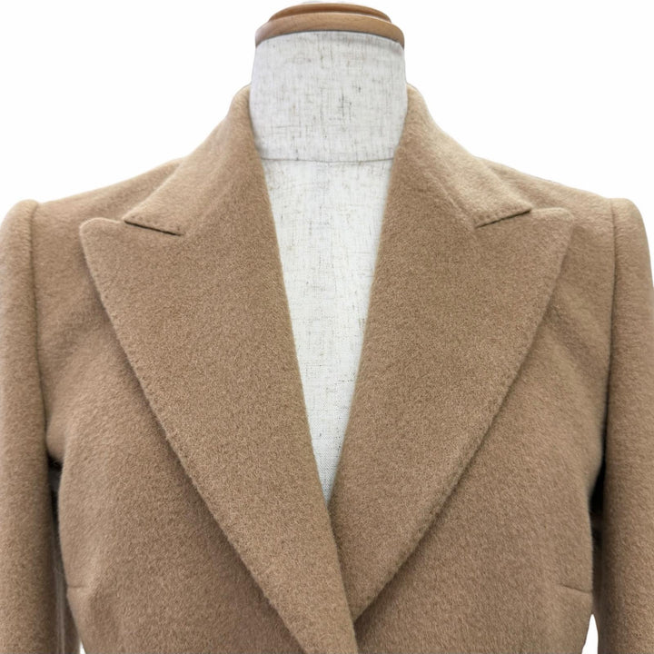 Pristine DOLCE&GABBANA coat Leopard print lining, DG logo Camel 36 F0941T