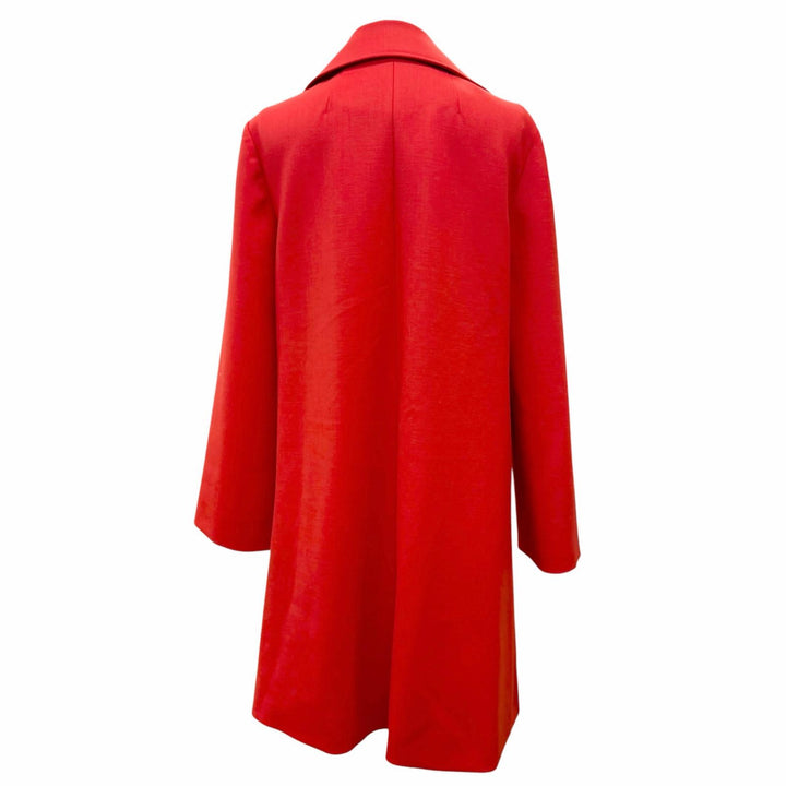 Excellent YOKO CHAN coat Buttonless long Red wool Women 38 YCC-122-175