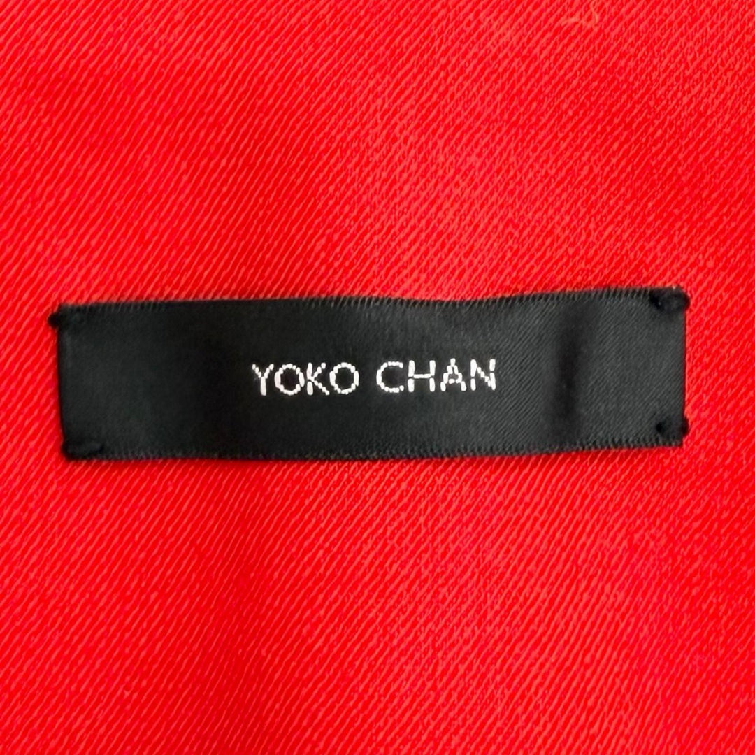 Excellent YOKO CHAN coat Buttonless long Red wool Women 38 YCC-122-175