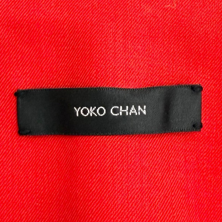 Excellent YOKO CHAN coat Buttonless long Red wool Women 38 YCC-122-175