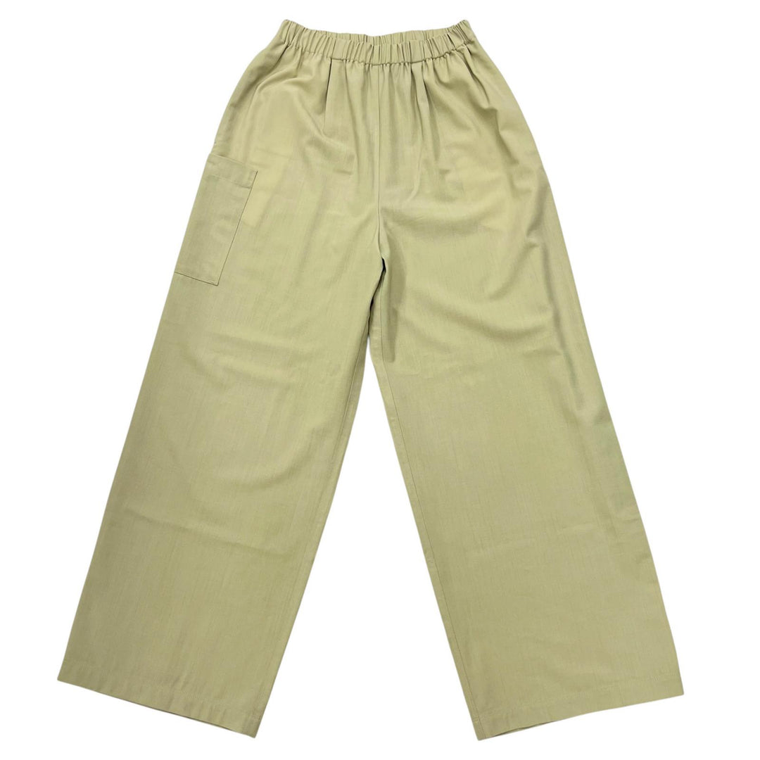 Excellent MONCLER Pants PANTALONE Wide Easy beige wool Women S