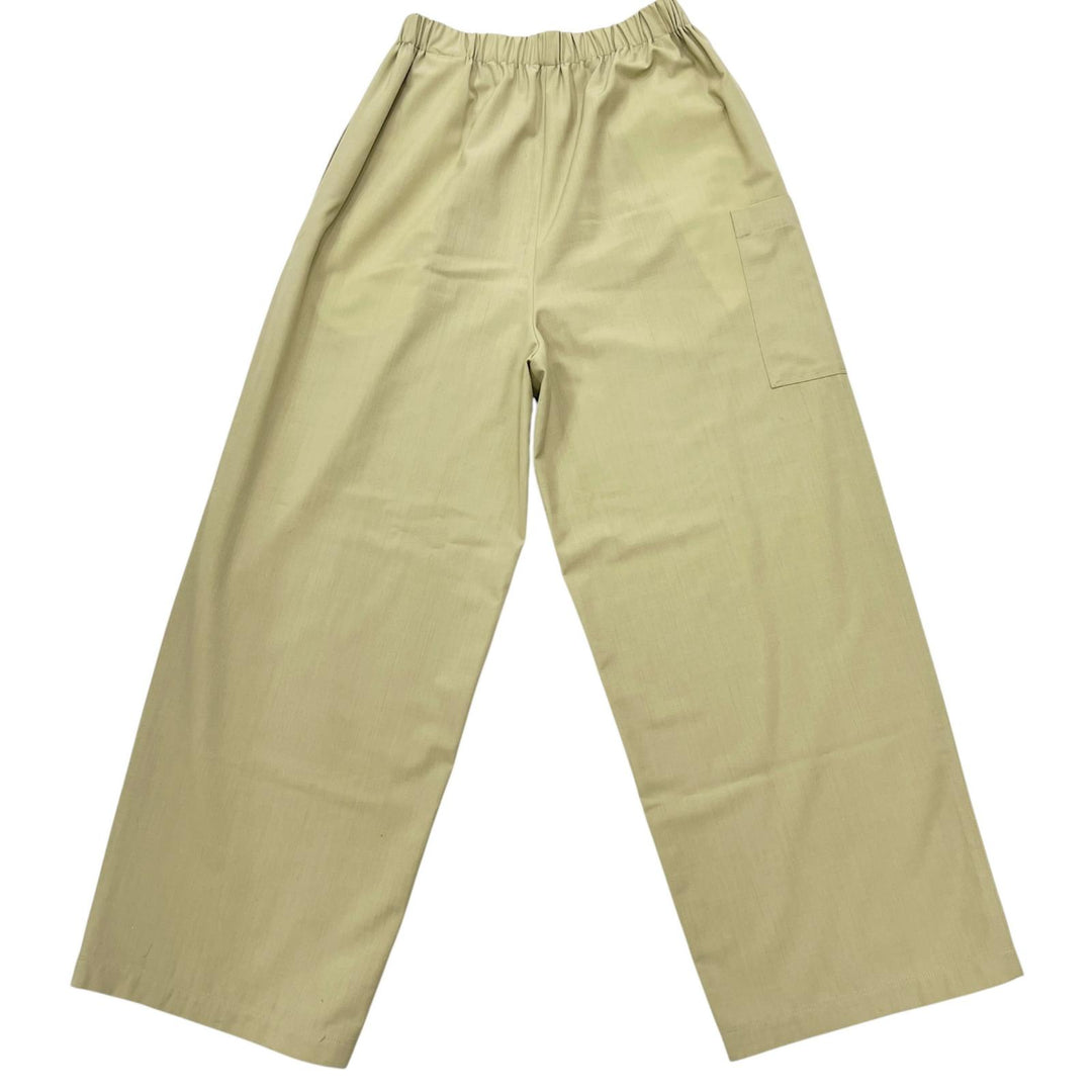 Excellent MONCLER Pants PANTALONE Wide Easy beige wool Women S