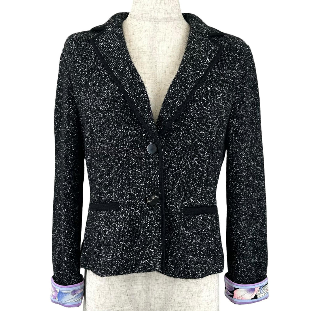 Excellent LEONARD FASHION Jacket Logo buttons, black wool Women 34 0387710