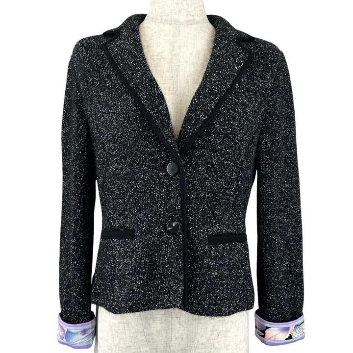 Excellent LEONARD FASHION Jacket Logo buttons, black wool Women 34 0387710