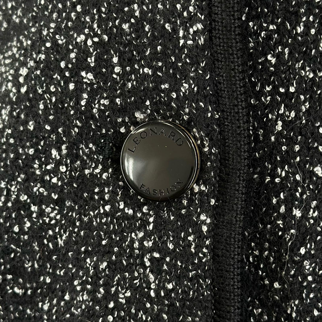 Excellent LEONARD FASHION Jacket Logo buttons, black wool Women 34 0387710