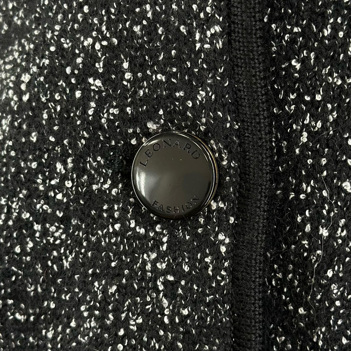 Excellent LEONARD FASHION Jacket Logo buttons, black wool Women 34 0387710