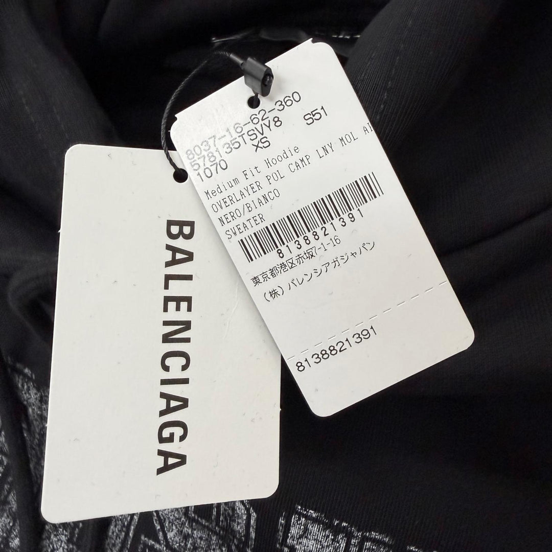 Pristine BALENCIAGA hoodie Campaign logo print pullover black