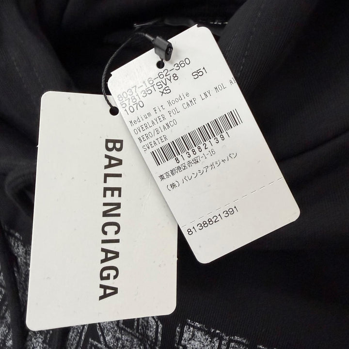 Pristine BALENCIAGA hoodie Campaign logo print pullover black