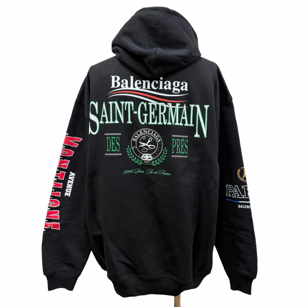 Pristine BALENCIAGA hoodie Campaign logo print pullover black