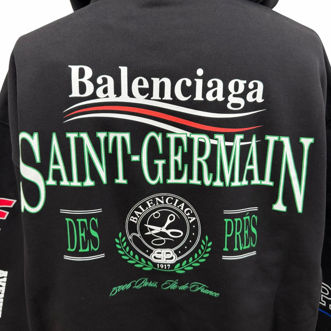 Pristine BALENCIAGA hoodie Campaign logo print pullover black
