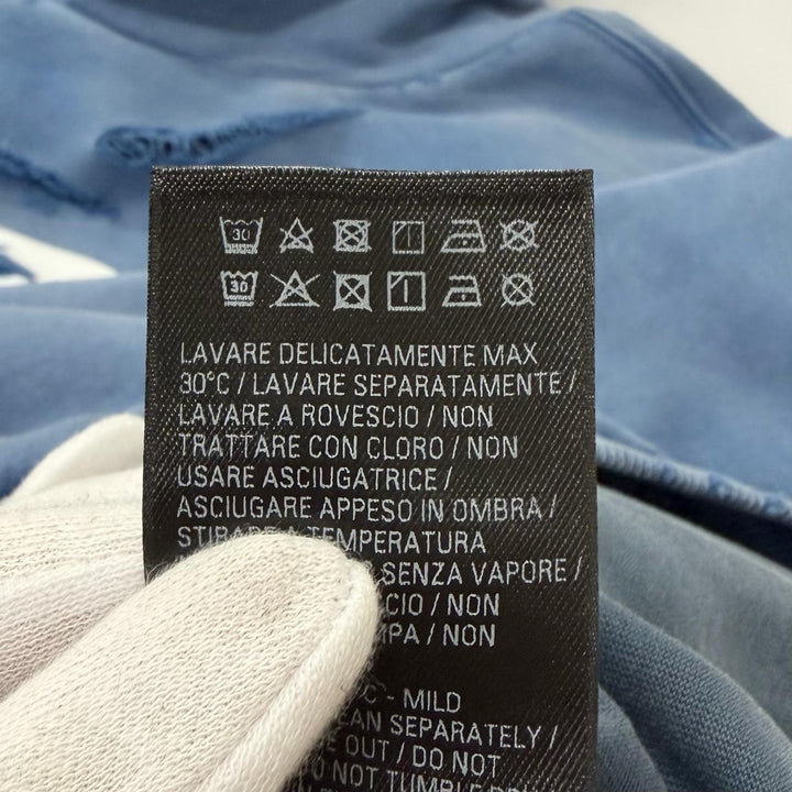 Pristine BALENCIAGA hoodie Destroy Layered Sports Hoodie Light blue