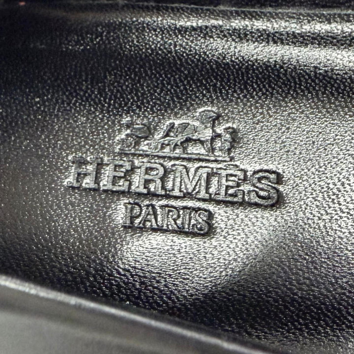 Great HERMES pumps Api Buckle Pointed Toe Leather Flats black leather Women 36