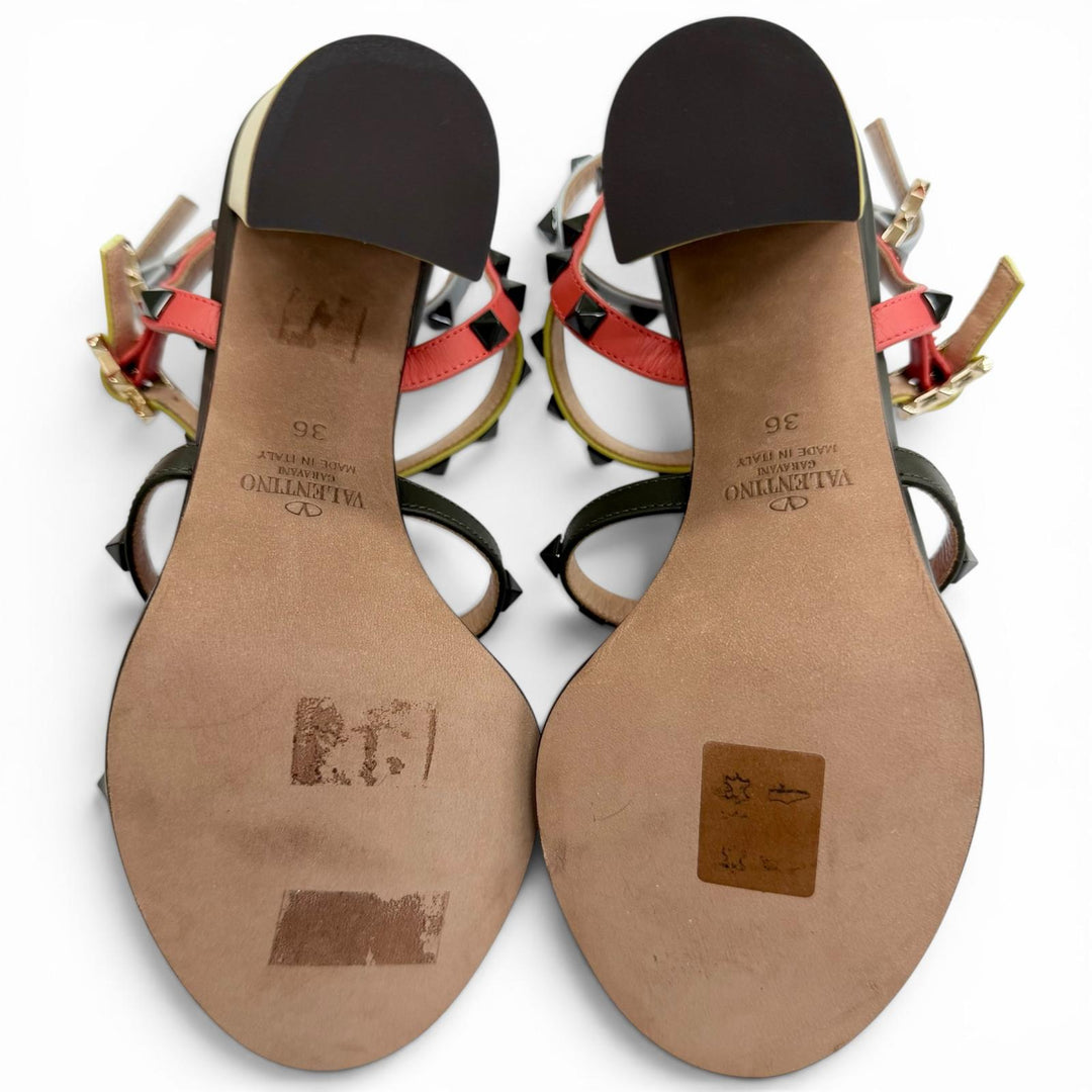 Pristine Valentino Garavani Sandals Rockstud Ankle Sandals 36 KW2S0838