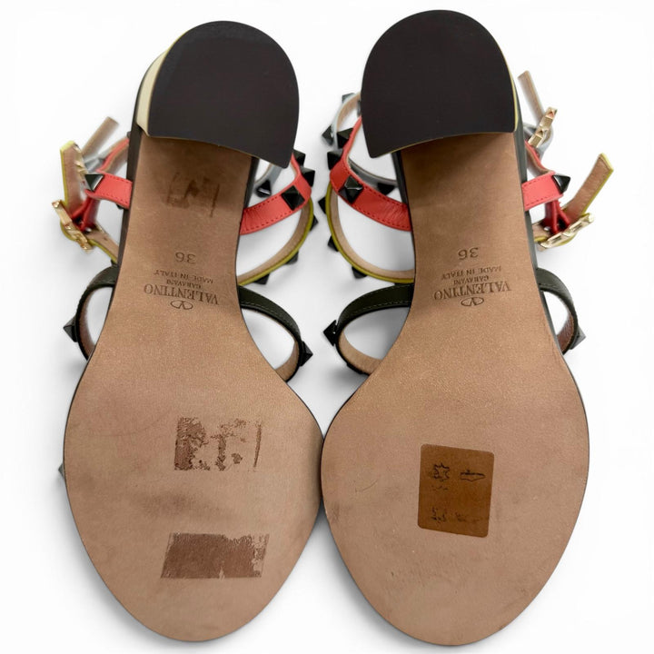 Pristine Valentino Garavani Sandals Rockstud Ankle Sandals 36 KW2S0838