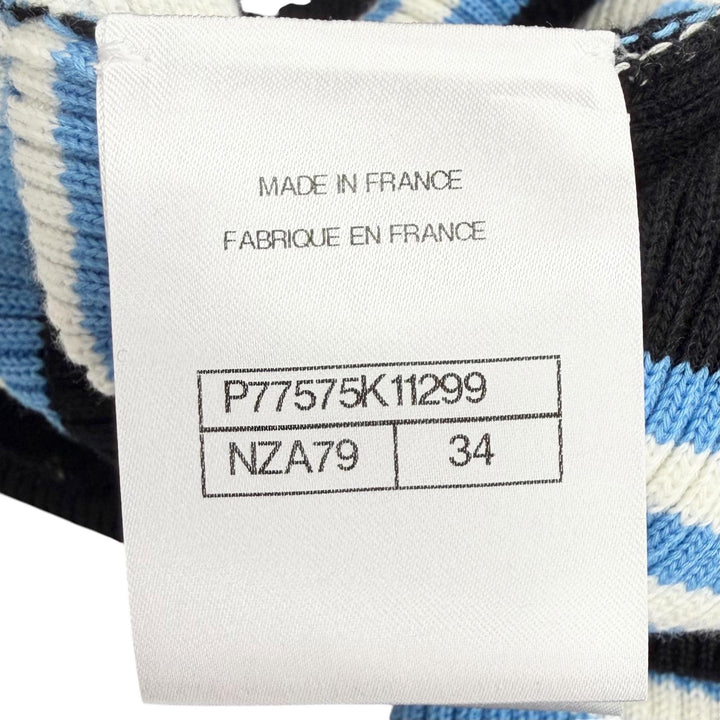 Excellent CHANEL Mini skirt COCO Mark Multi-Border Pattern Knit 34 P77575K11299