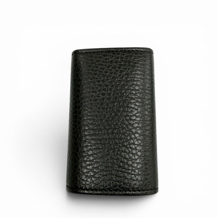 Excellent GUCCI Key holder Double G black leather mens 456118