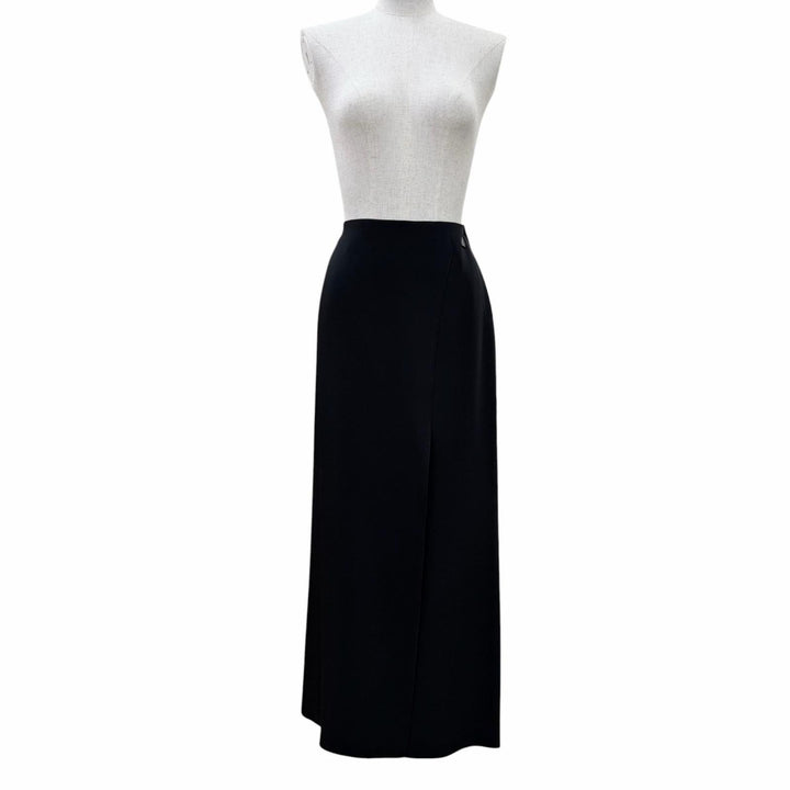 Great CHANEL Long skirt Triangle With logo black polyester Women 40 P14562V08226