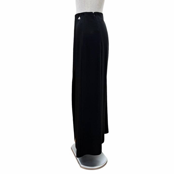 Great CHANEL Long skirt Triangle With logo black polyester Women 40 P14562V08226