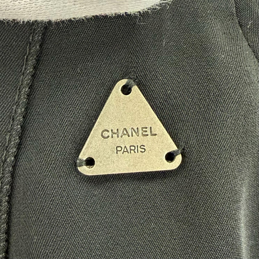 Great CHANEL Long skirt Triangle With logo black polyester Women 40 P14562V08226